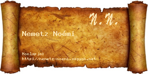 Nemetz Noémi névjegykártya